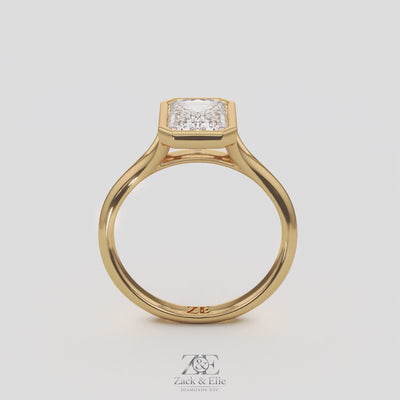 2.00 Ct F VS1 Emerald Cut Lab Grown Diamond Solitaire Ring, in white gold, 360 spin