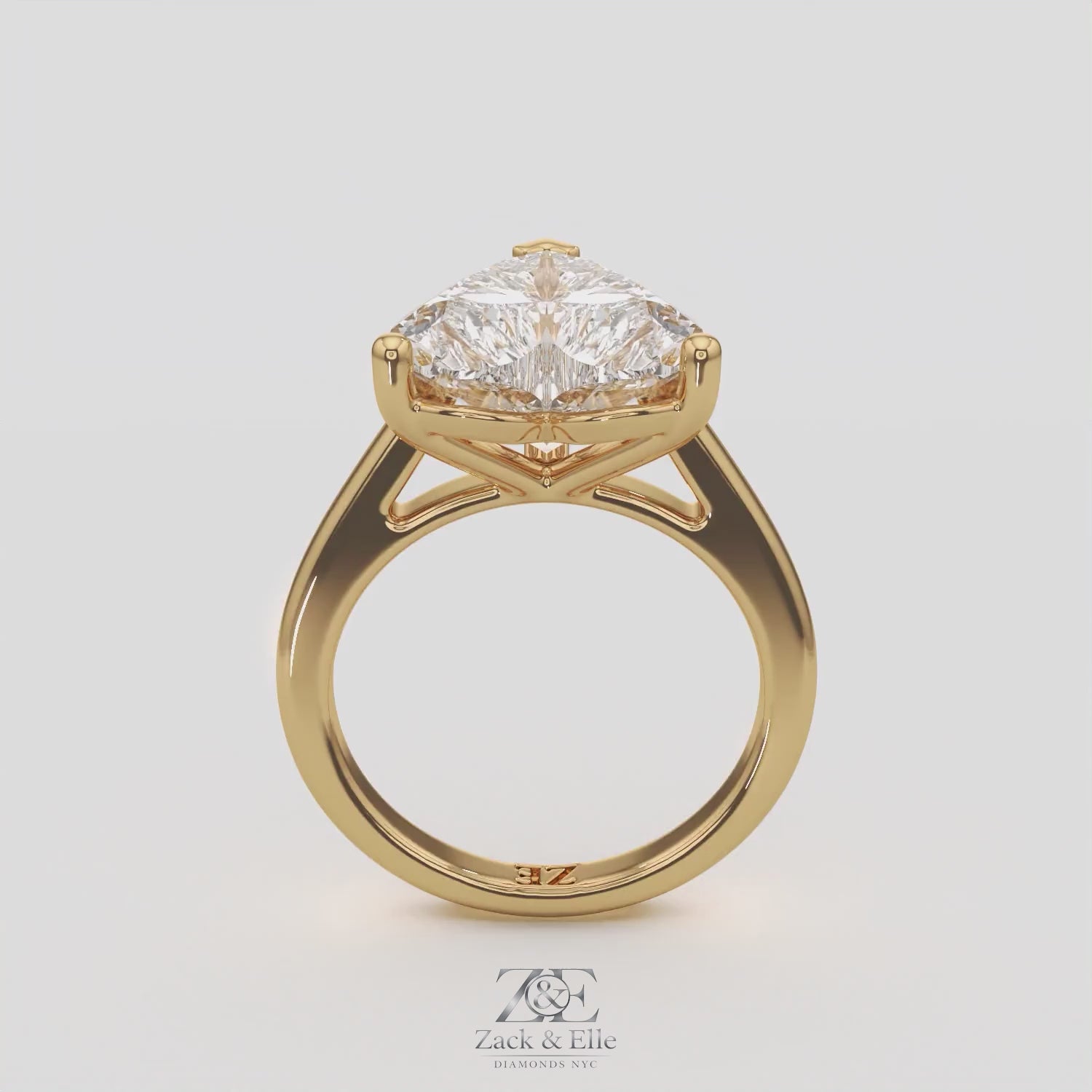 4.00 Ct E VS1 Heart Shape Lab Grown Diamond Solitaire Ring, in white gold, 360 spin