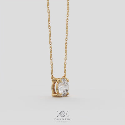 3.00 Ct D VS1 Round Brilliant Solitaire Diamond Pendant, in white gold, 360 spin