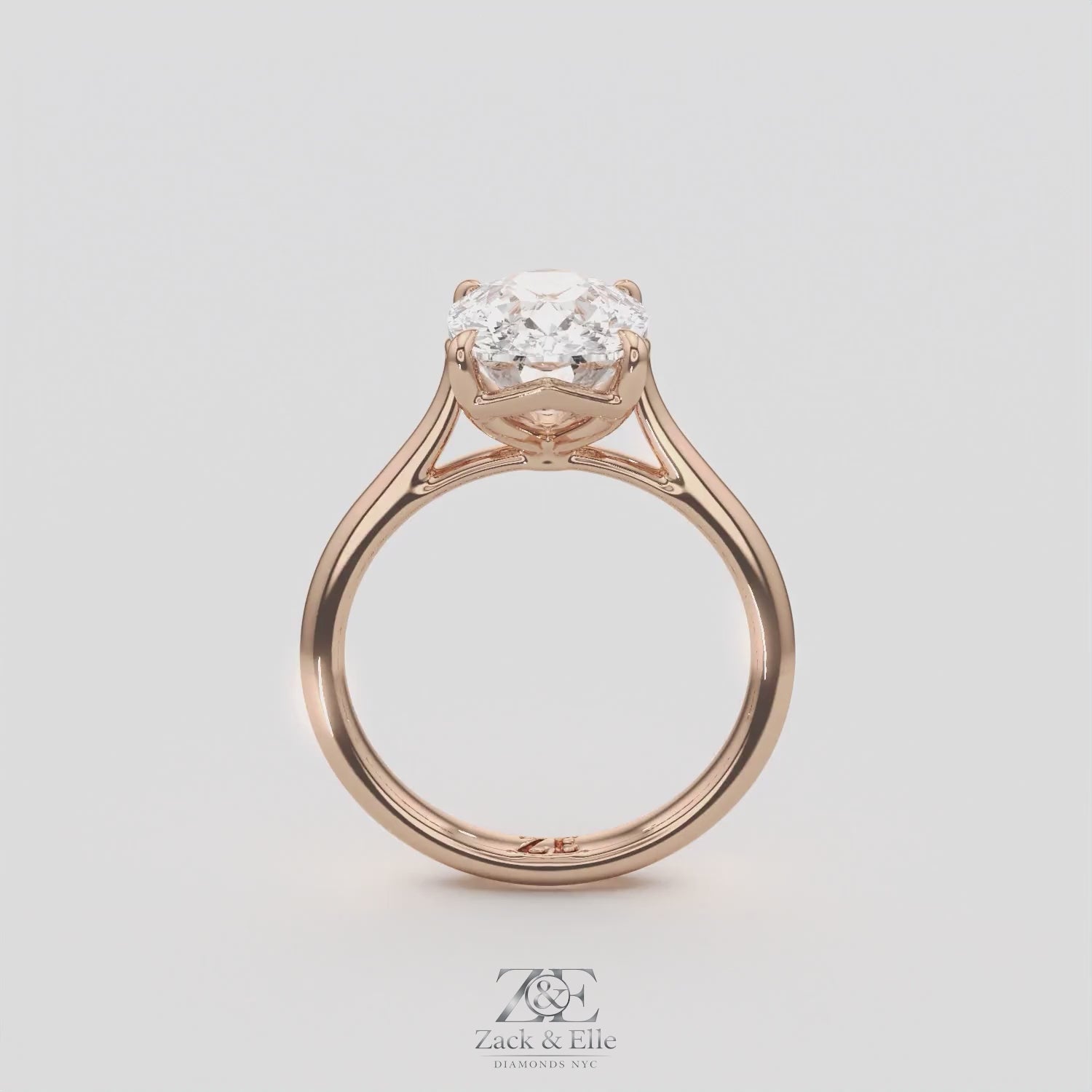 3.00 Ct D VS1 Cushion Solitaire Lab Grown Diamond Ring, in white gold, 360 spin