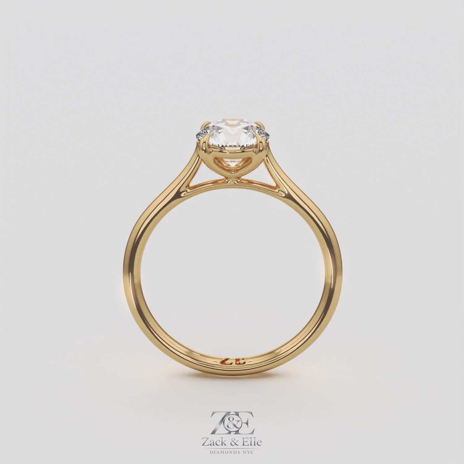 1.00 Ct D VVS2 Round Solitaire Lab Grown Diamond Ring, in white gold, 360 spin