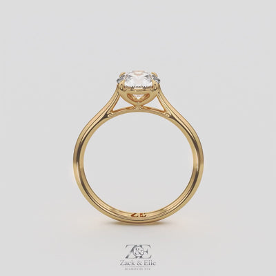 1.00 Ct D VVS2 Round Solitaire Lab Grown Diamond Ring, in white gold, 360 spin