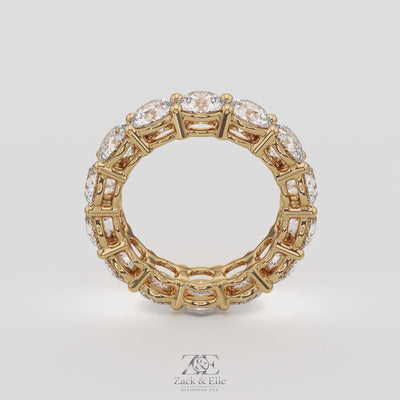 7.00 CTW D-E VS1 Round Lab Grown Diamond Eternity Ring, in white gold, 360 spin