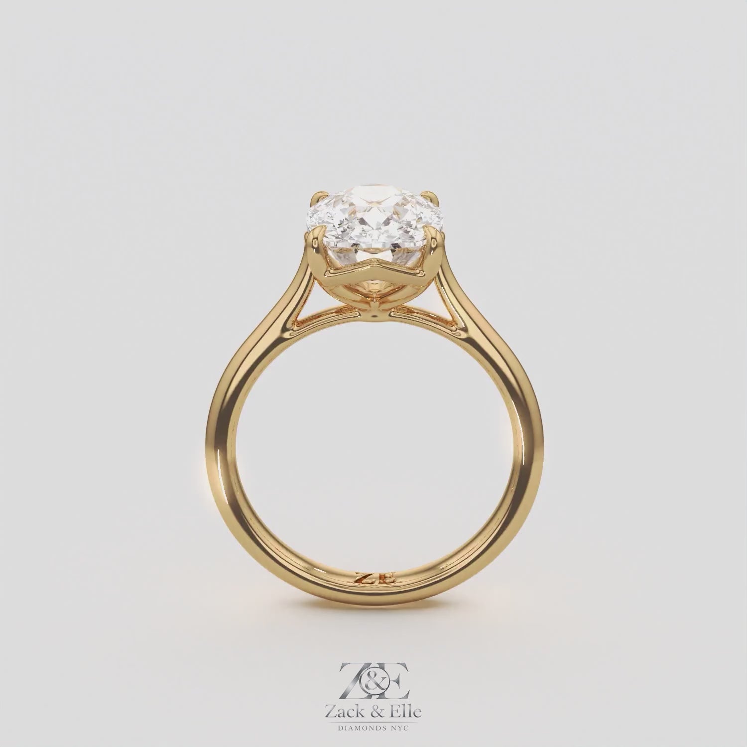 3.00 Ct D VS1 Cushion Solitaire Lab Grown Diamond Ring, in white gold, 360 spin