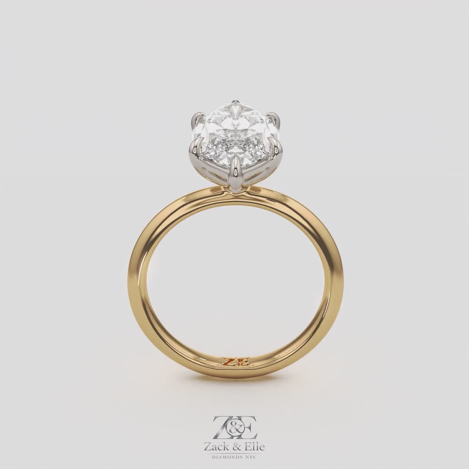 3.00 Ct E VS1 Marquise Lab Grown Diamond Solitaire Ring, in white gold, 360 spin