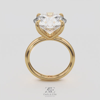 5.00 Ct E VS1 Round Brilliant Solitaire Diamond Ring, in white gold, 360 spin