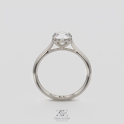 1.00 Ct D VVS2 Round Solitaire Lab Grown Diamond Ring, in white gold, 360 spin