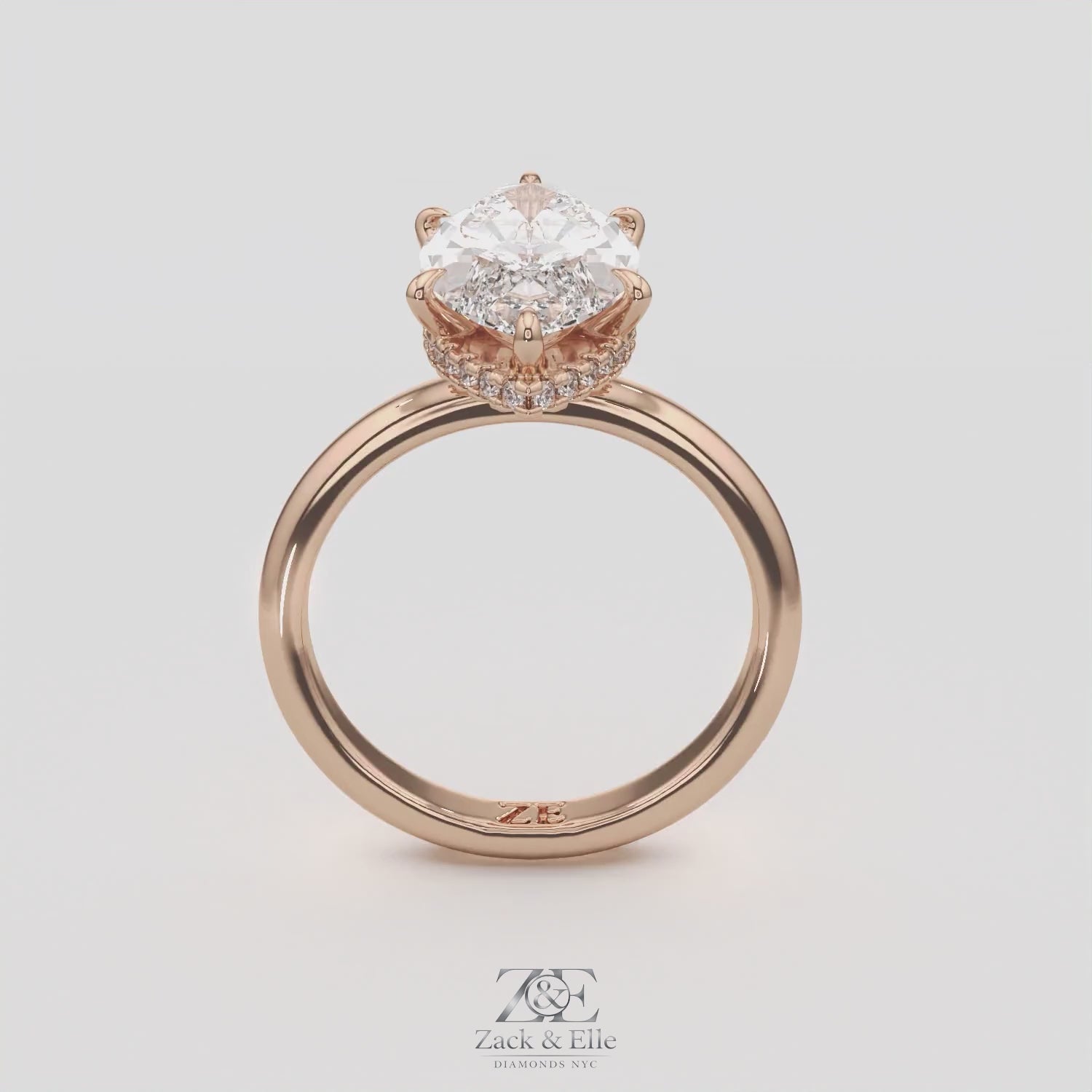 3.18 Ct E VS1 Marquise Halo Lab Grown Diamond Ring, in white gold, 360 spin