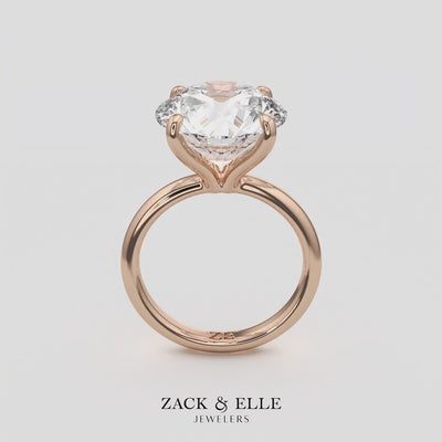 5.00 Ct E VS1 Round Brilliant Solitaire Diamond Ring, in white gold, 360 spin