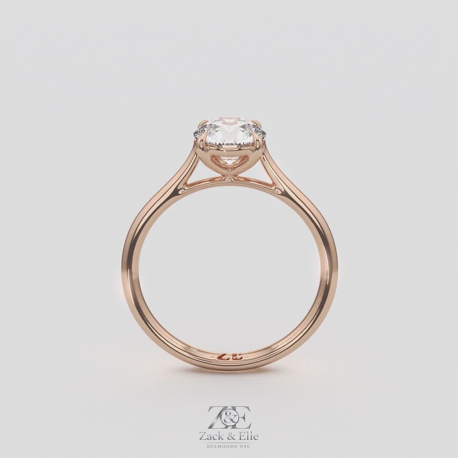 1.00 Ct D VVS2 Round Solitaire Lab Grown Diamond Ring, in white gold, 360 spin