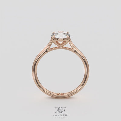 1.00 Ct D VVS2 Round Solitaire Lab Grown Diamond Ring, in white gold, 360 spin