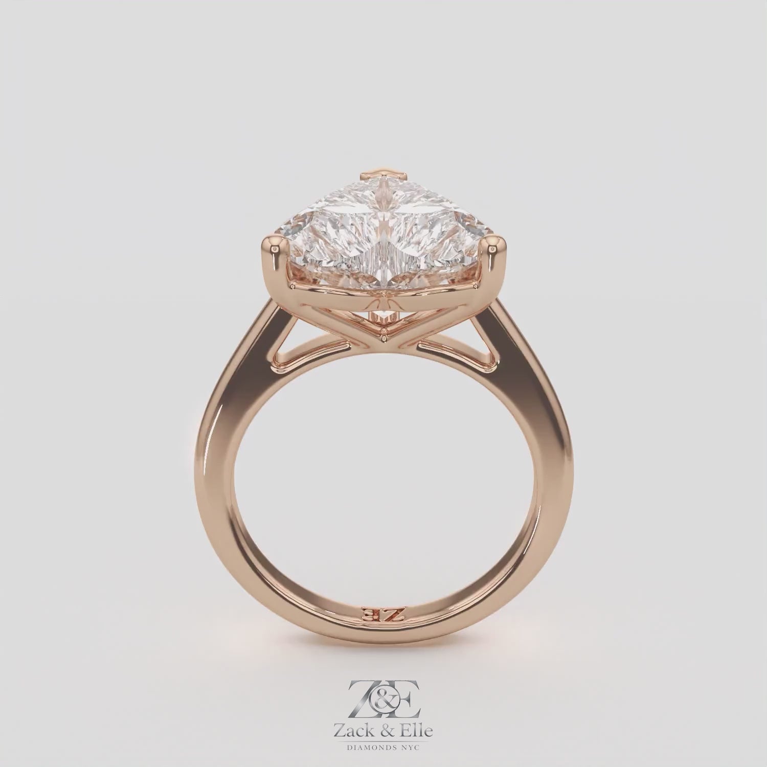 4.00 Ct E VS1 Heart Shape Lab Grown Diamond Solitaire Ring, in white gold, 360 spin