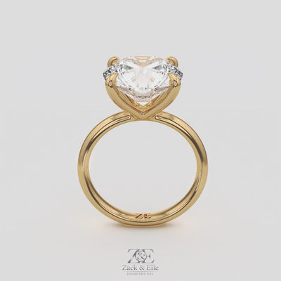 6.00 Ct F VS1 Round Brilliant Lab Grown Diamond Solitaire Ring, in white gold, 360 spin