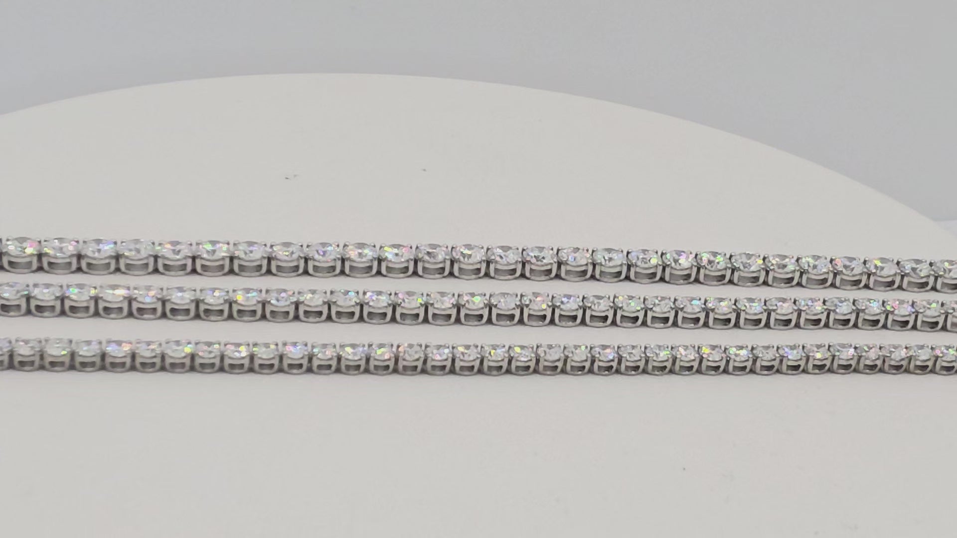10 CTW D-E Color VS Round Lab Grown Diamond Tennis Bracelet, in white gold, 360 spin