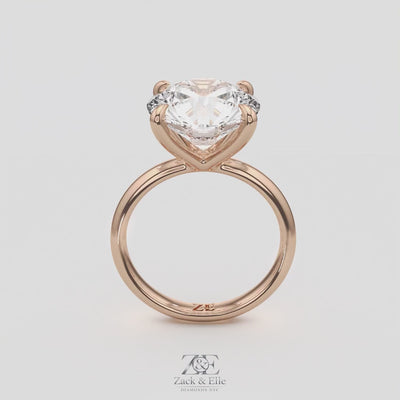 6.00 Ct F VS1 Round Brilliant Lab Grown Diamond Solitaire Ring, in white gold, 360 spin