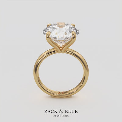 5.00 Ct E VS1 Round Brilliant Solitaire Diamond Ring, in white gold, 360 spin