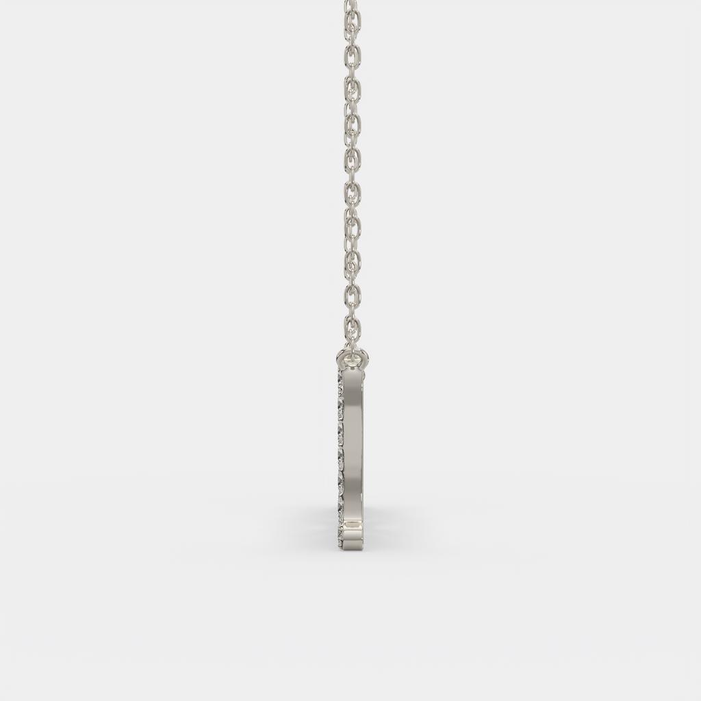 1.50 Ct D VS1 Round Brilliant MOM Diamond Pendant, in white gold, side profile