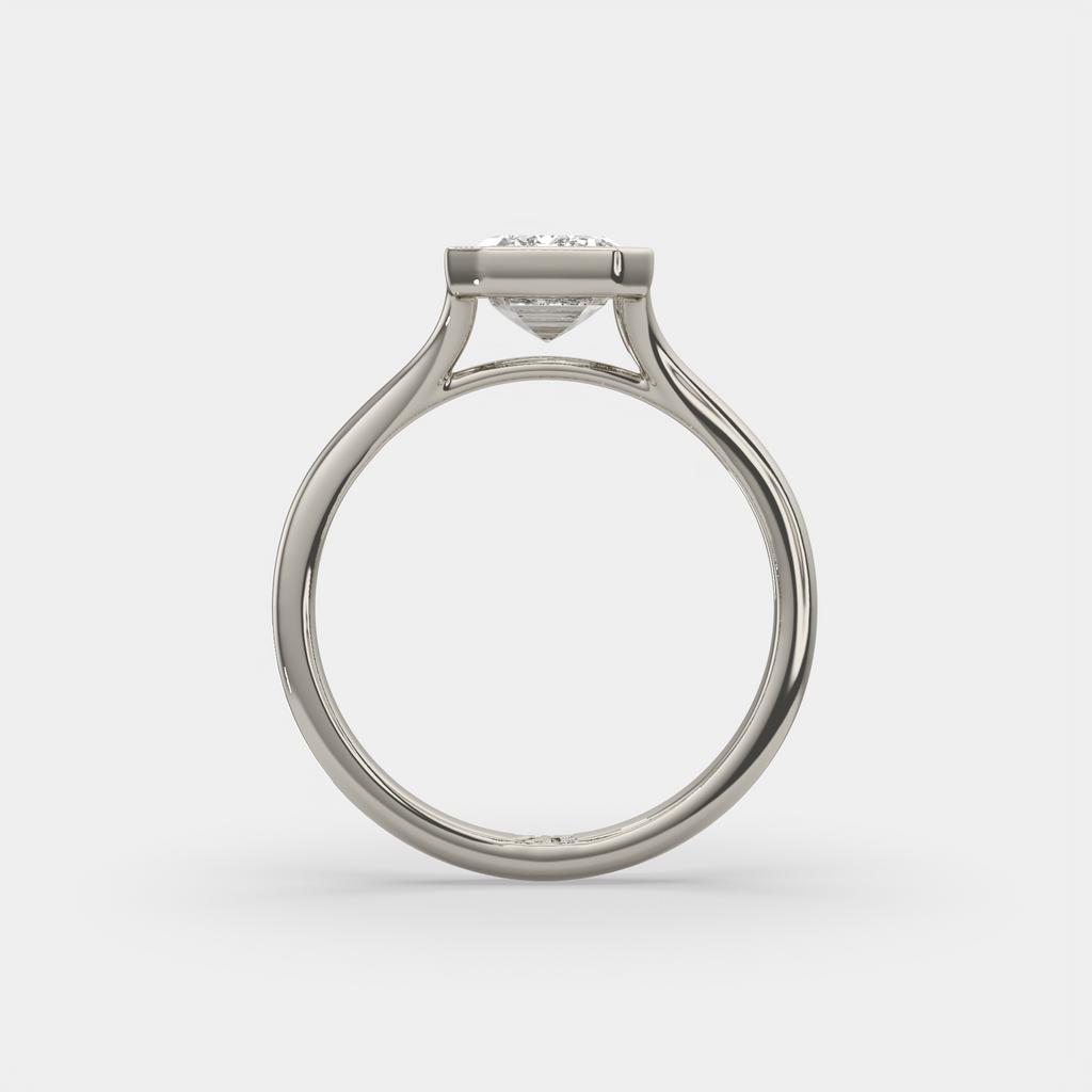 2.00 Ct F VS1 Emerald Cut Lab Grown Diamond Solitaire Ring, in white gold, front view
