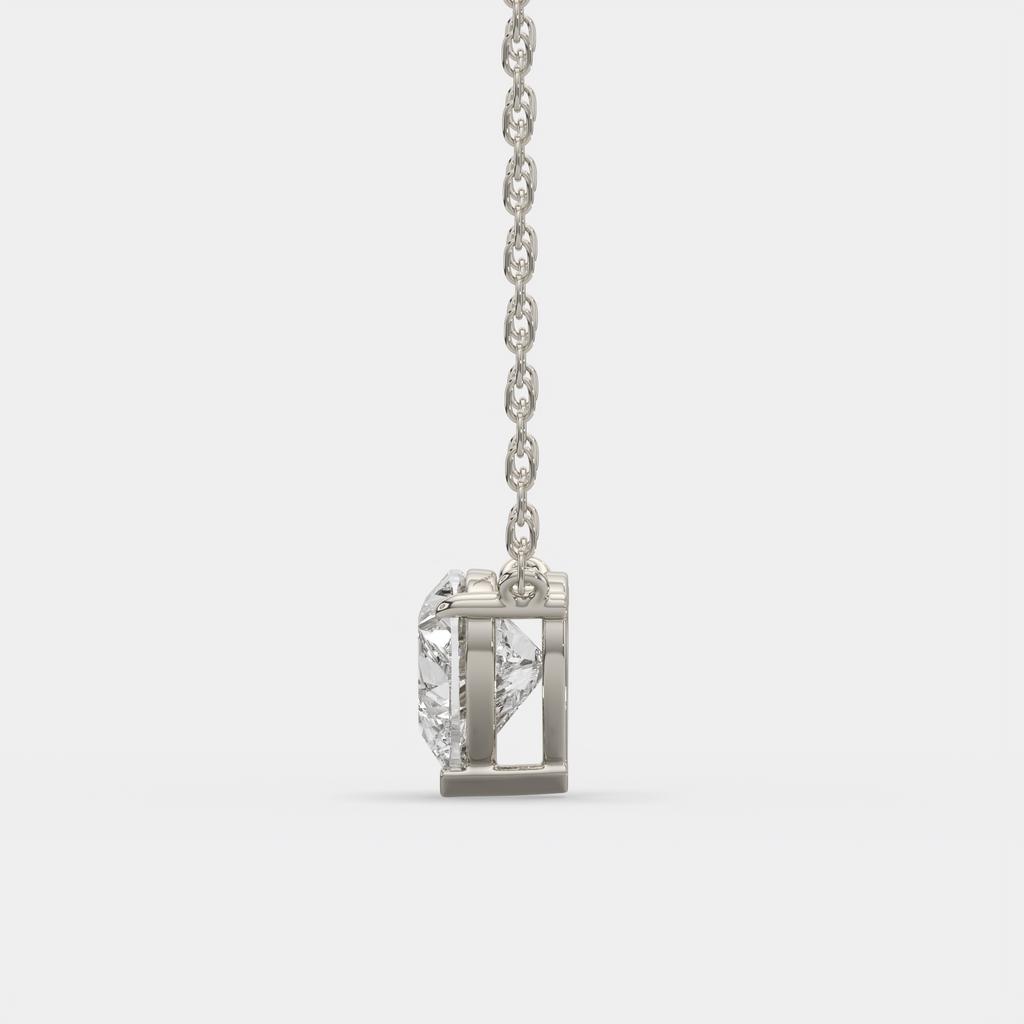 4.00 Ct E VS1 Heart Shape Lab Grown Diamond Pendant, in white gold, front view