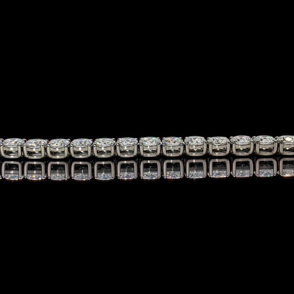 5.00 CTW D-E Color VS Round Lab Grown Diamond Tennis Bracelet, in white gold, side profile
