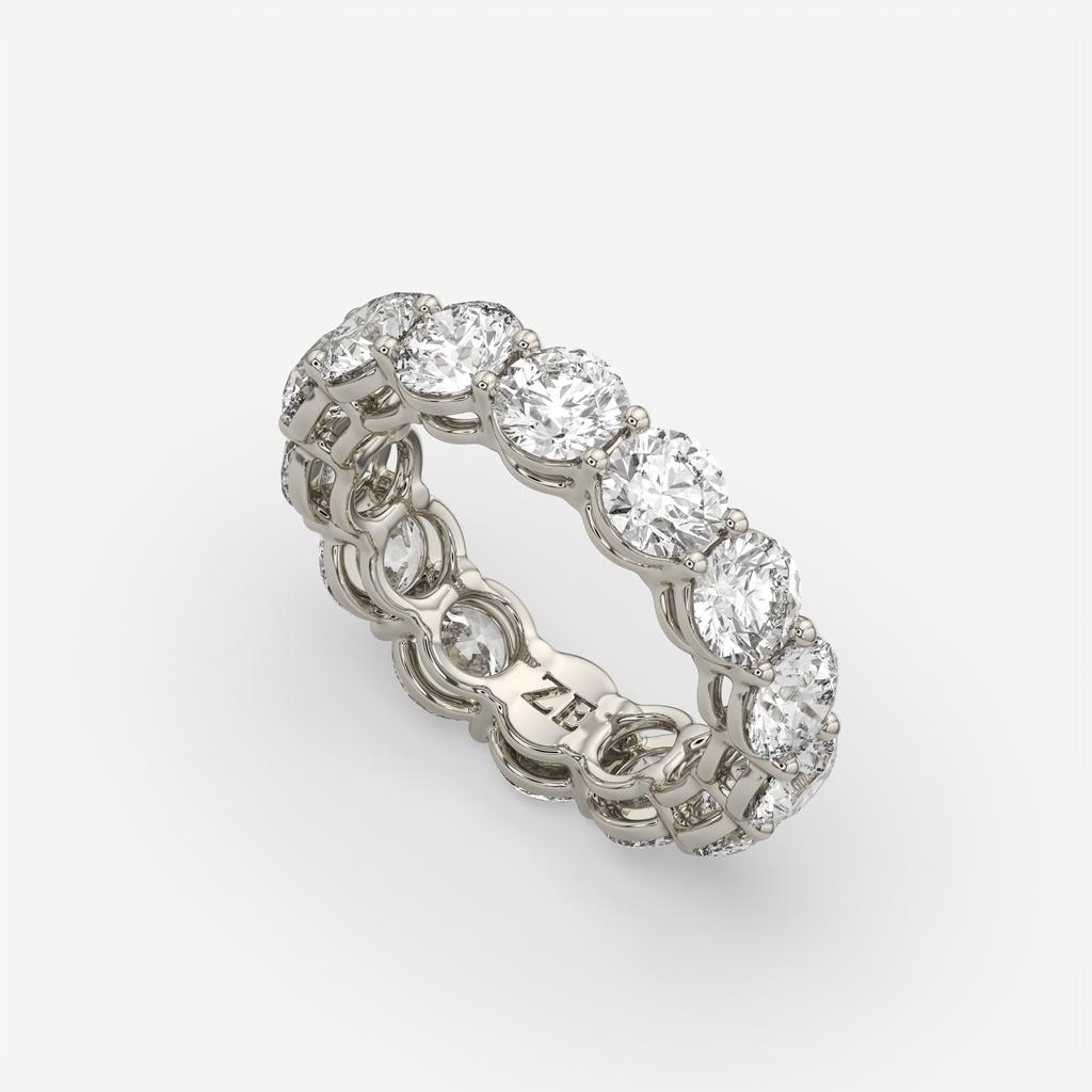 5.50 CTW D-E Color VS1 Round Lab Grown Diamond Eternity Ring, in white gold, front view