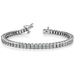 Load image into Gallery viewer, Half-Bezel Round Brilliant Cut Tennis Bracelet
