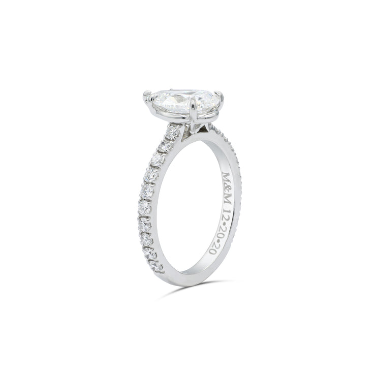 2.26 Carat Pear Shape Custom Diamond Engagement Ring in Platinum