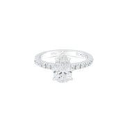 2.26 Carat Pear Shape Custom Diamond Engagement Ring in Platinum