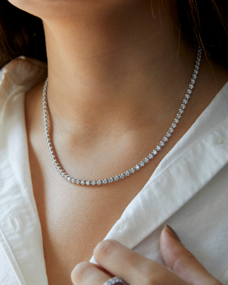 18 inch diamond tennis necklace Clearance