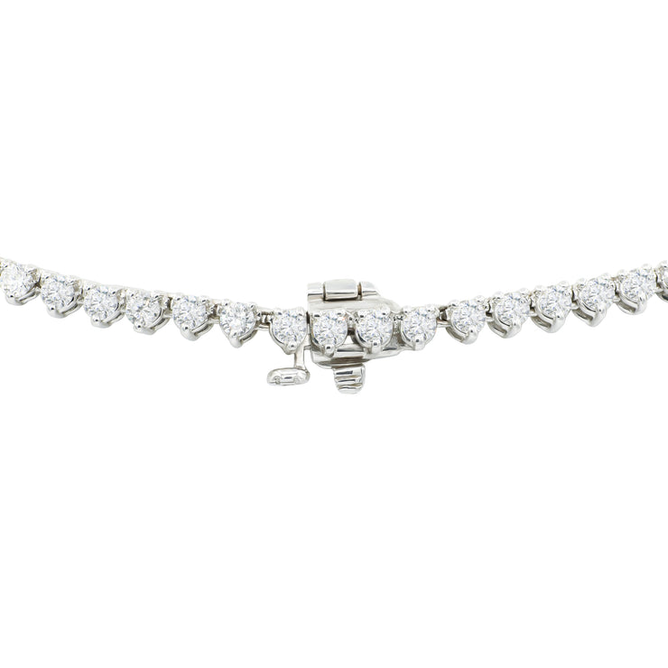 13.25 Carat Graduating Lab Grown Diamond Tennis Necklace in 18K White Gold