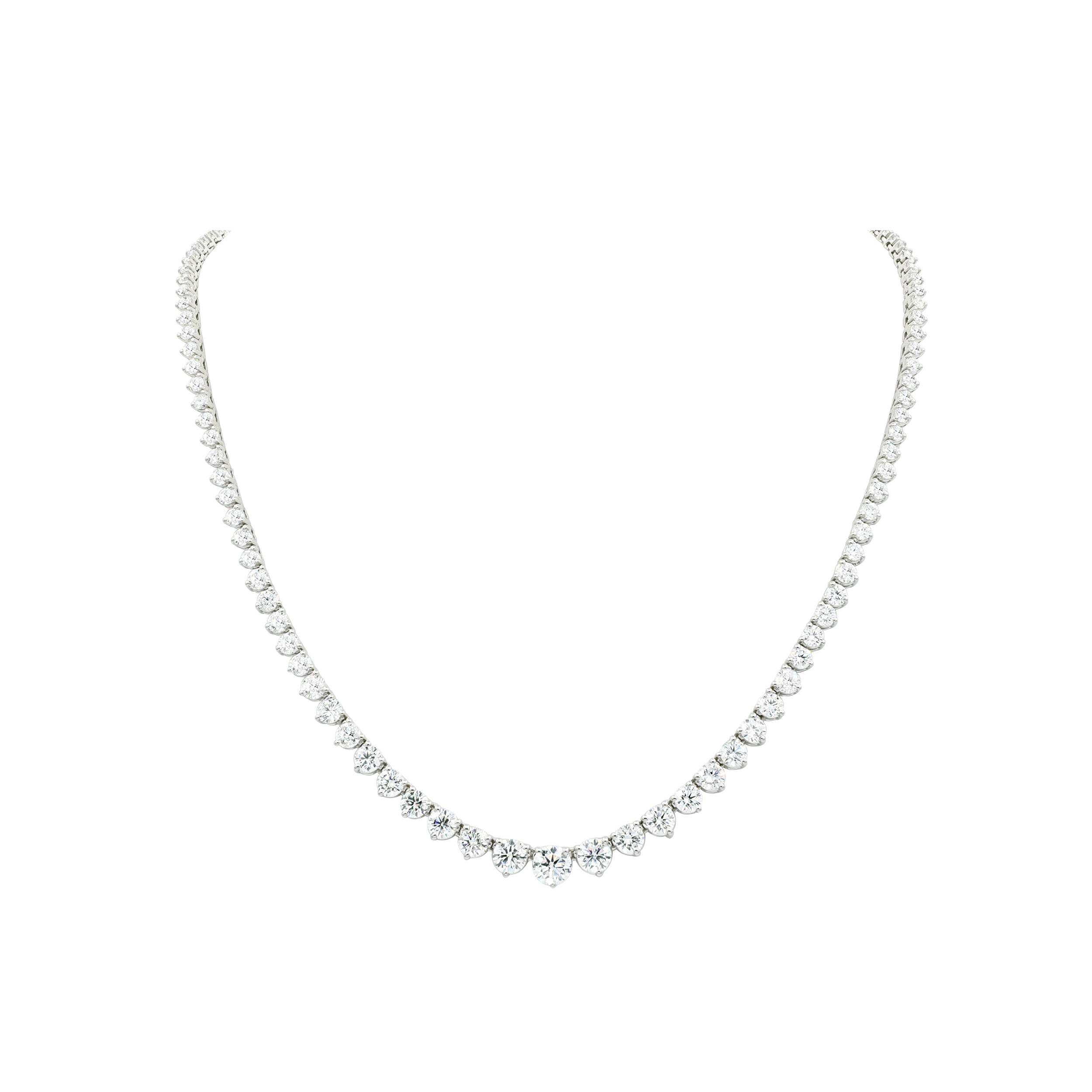2025年激安 13.25 Carat Graduating Lab Grown Diamond Tennis Necklace in ウィッグ・エクステ