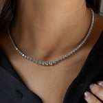 Load image into Gallery viewer, 13.25 Carat Graduating Lab Grown Diamond Tennis Necklace in 18K White Gold
