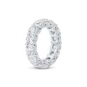 8.18 Carat Round Lab Grown Diamond Eternity Band with Trellis Micropave Side Gallery