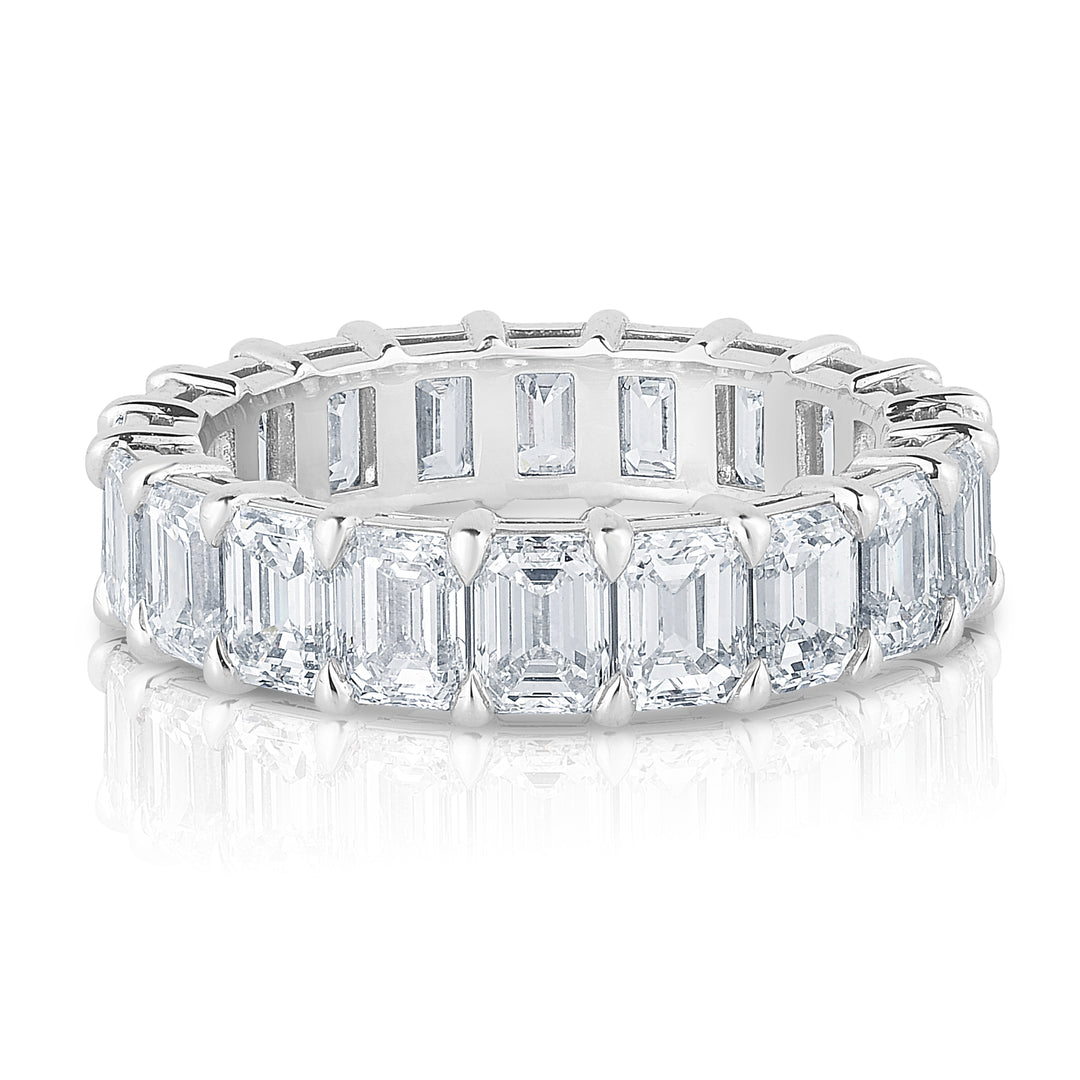 5.0 Carat Emerald Cut Diamond Eternity Band with Low Base Airline