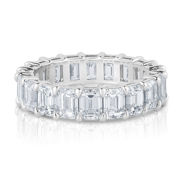5.0 Carat Emerald Cut Diamond Eternity Band with Low Base Airline