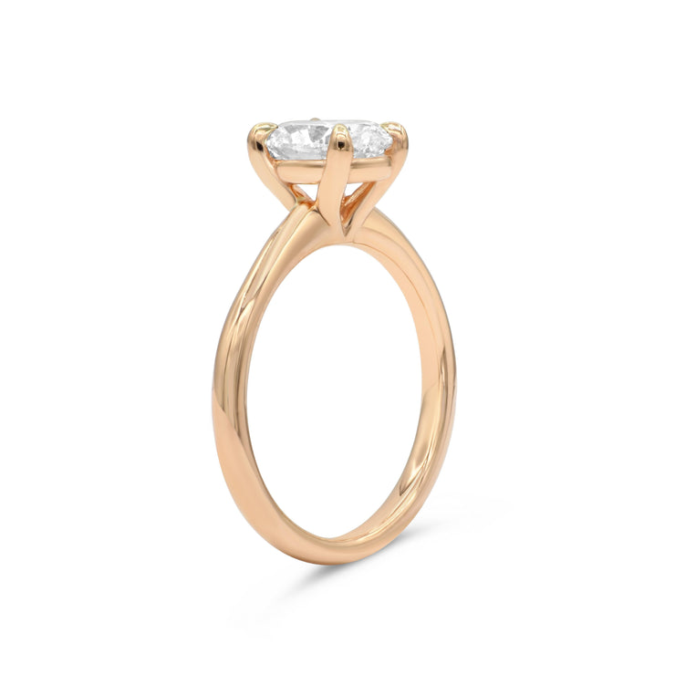 1.50 Carat Oval Diamond Solitaire Engagement Ring GIA D/SI2 in 18K Rose Gold