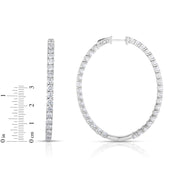 9.65 Carat 1.8" Diamond Oval Hoop Earrings