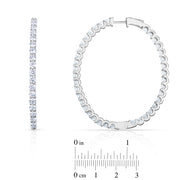 9.04 Carat 2" Oval Shape Round Diamond Earrings