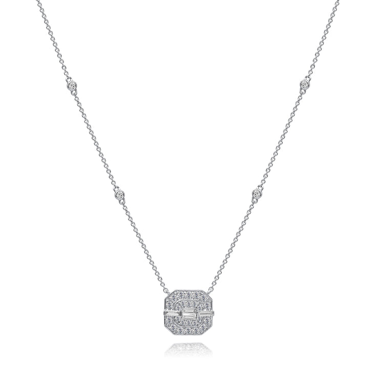 Diamond Octagon Pendant Necklace