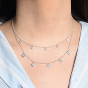 White Gold Diamond Large Clover Pendant Necklace