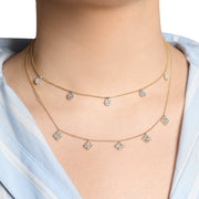 Yellow Gold Diamond Large Clover Pendant Necklace
