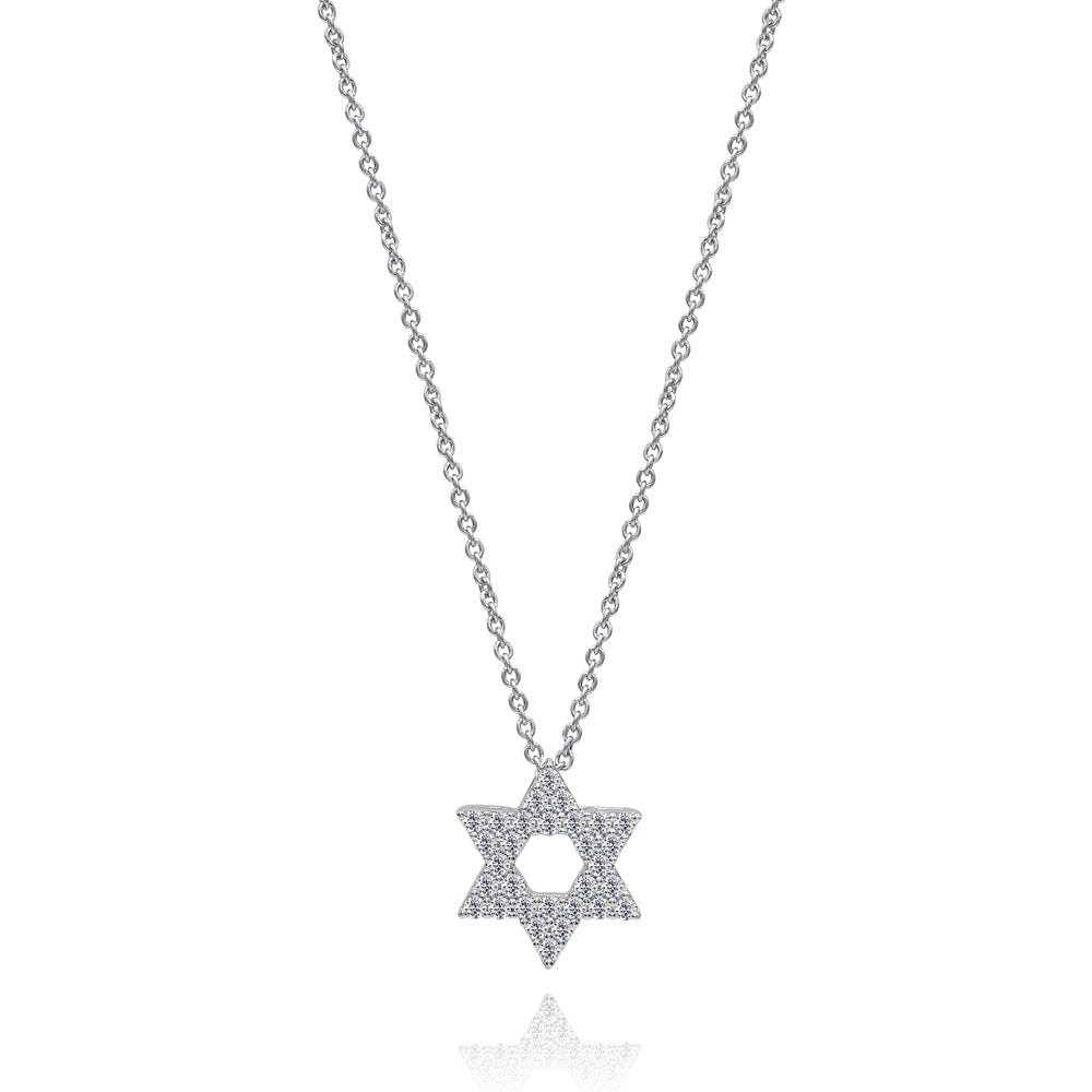 Diamond Star of David Pendant Necklace