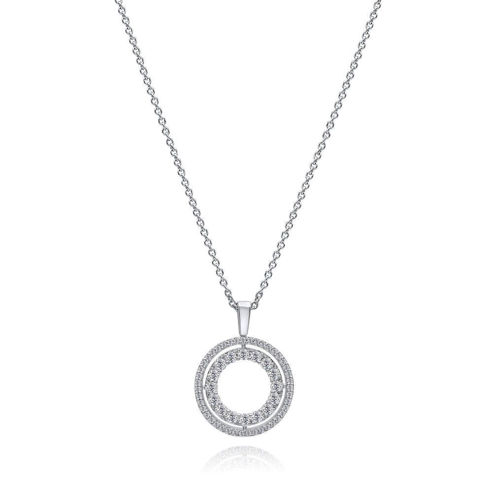 Diamond Circles Pendant Necklace