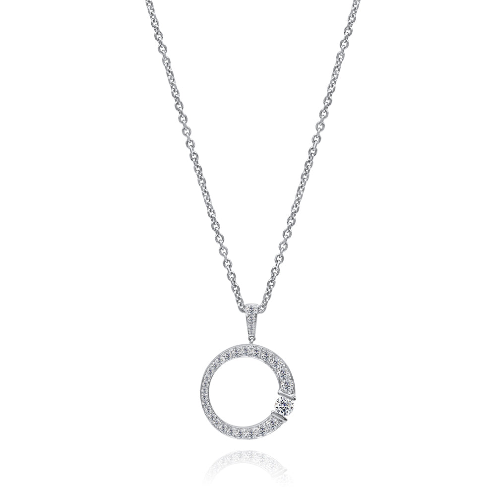 Diamond Circle Pendant Necklace