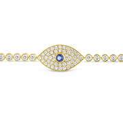 Sapphire and Diamond Evil Eye Bracelet