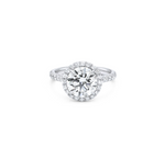 Load image into Gallery viewer, 3.15 Round Diamond Engagement Ring with Halo and Micropave Band
