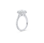 Load image into Gallery viewer, 3.15 Round Diamond Engagement Ring with Halo and Micropave Band
