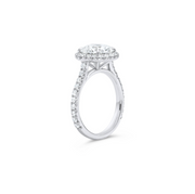3.15 Round Diamond Engagement Ring with Halo and Micropave Band