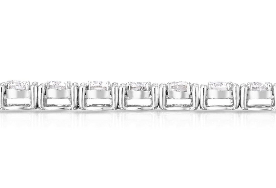 Illusion Set Diamond Tennis Bracelet in White Gold