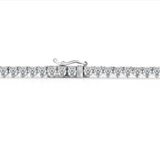 Round Diamond Three Prong Tennis Necklace in White Gold